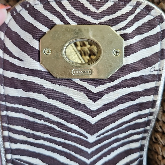 Coach Natural Straw Tote with Snakeskin-Trim - Picture 6 of 12